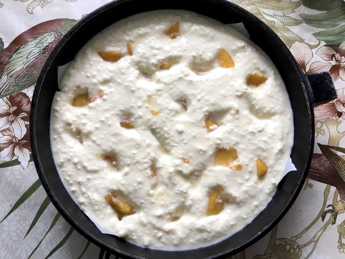 Desert dietetic cu brânză de vaci și piersici - preparare