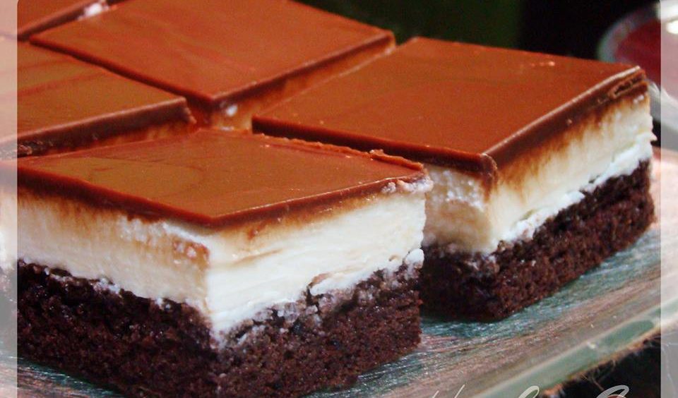 Prăjitură cu blat cu cacao, cremă cu brânză și glazură – Un adevărat deliciu