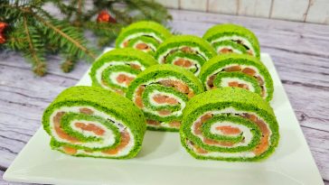 rulada aperitiv cu spanac si somon