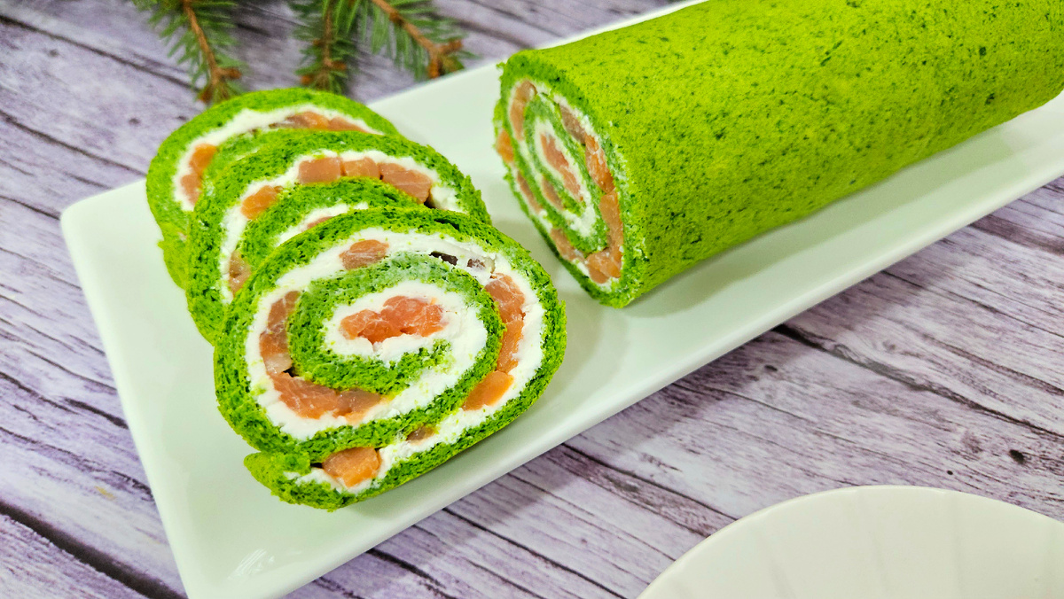 Ruladă de spanac și somon