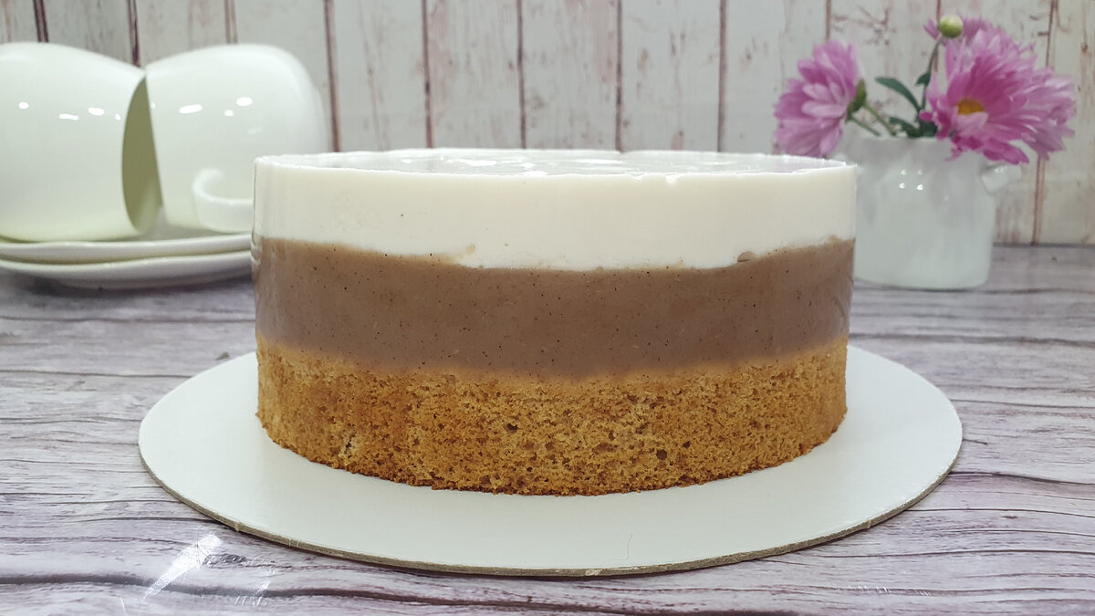 Tort dietetic cu mousse de mere - Felii